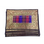 Indian Silk Table Runner with 6 Placemats & 6 Coaster in Brown Color Size 16x62